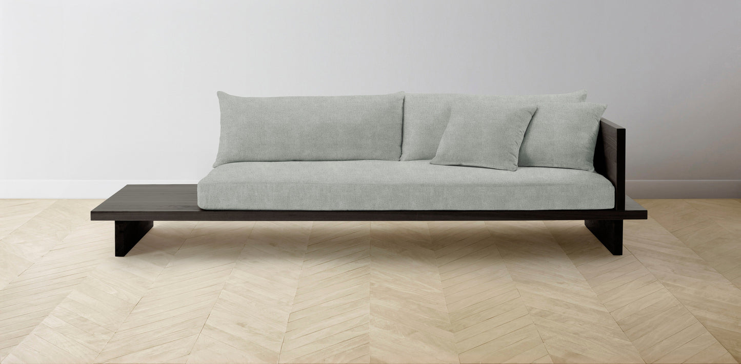 The Muir Arm on Right - Performance Melange Weave Seaglass Sofa