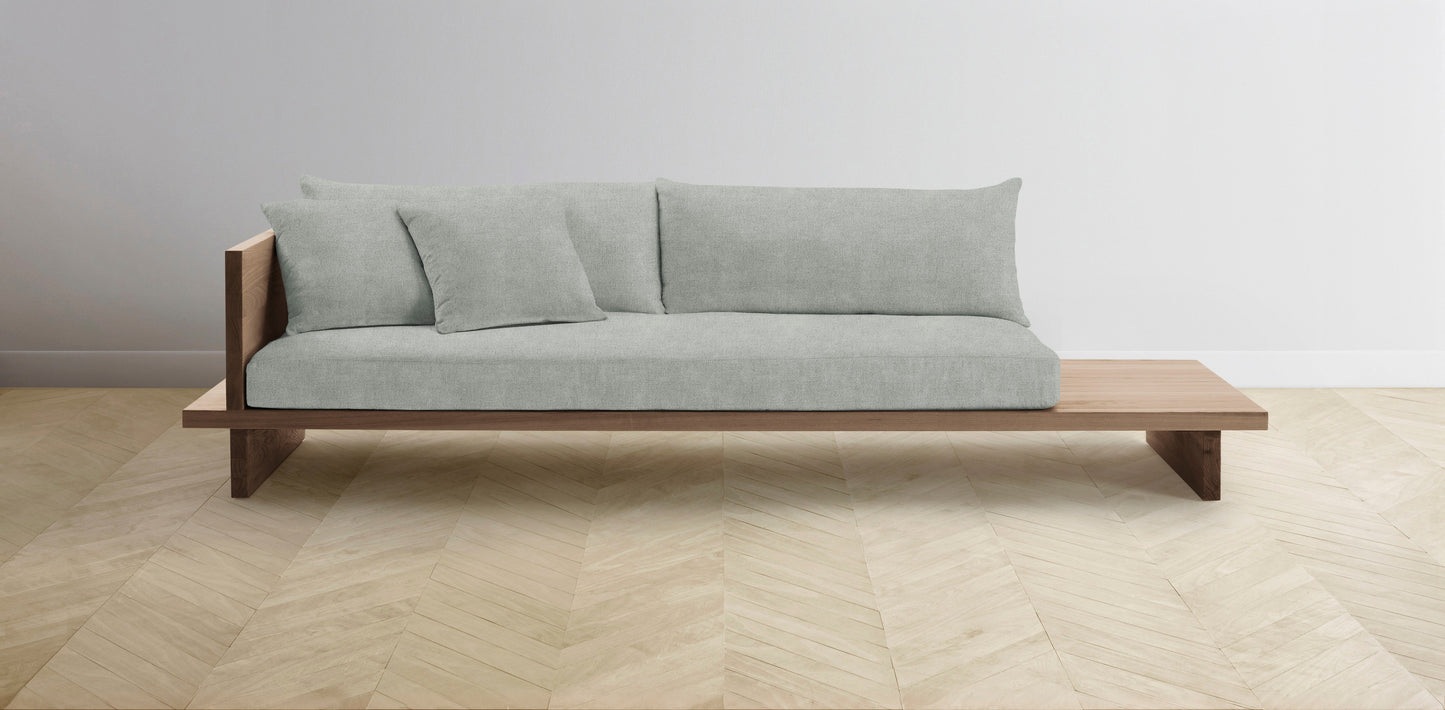 The Muir Arm on Left - Performance Melange Weave Seaglass Sofa