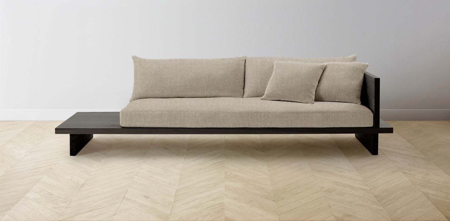 The Muir Arm on Right - Performance Stonewashed Linen Clamshell Sofa