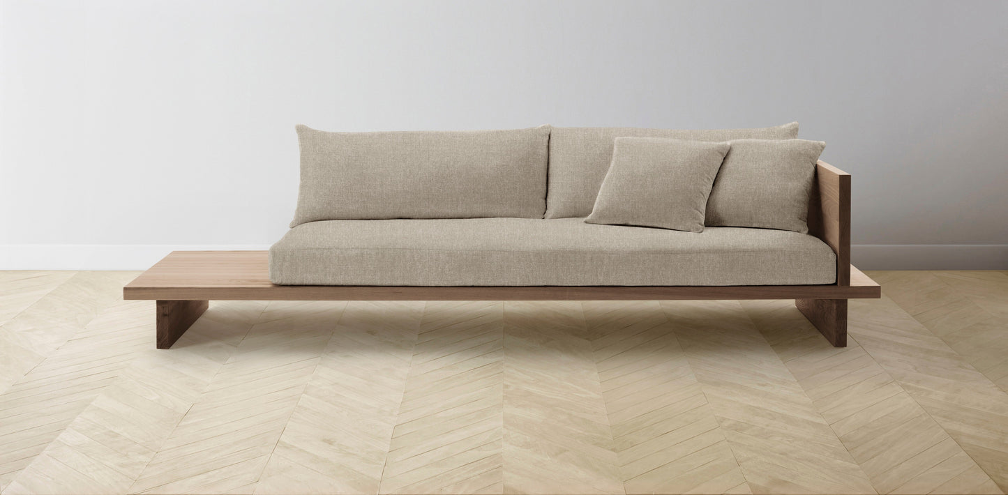 The Muir Arm on Right - Performance Stonewashed Linen Clamshell Sofa