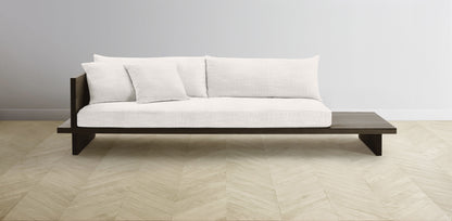 The Muir Arm on Left - Performance Textured Tweed Snow Sofa