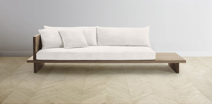 The Muir Arm on Left - Performance Textured Tweed Snow Sofa