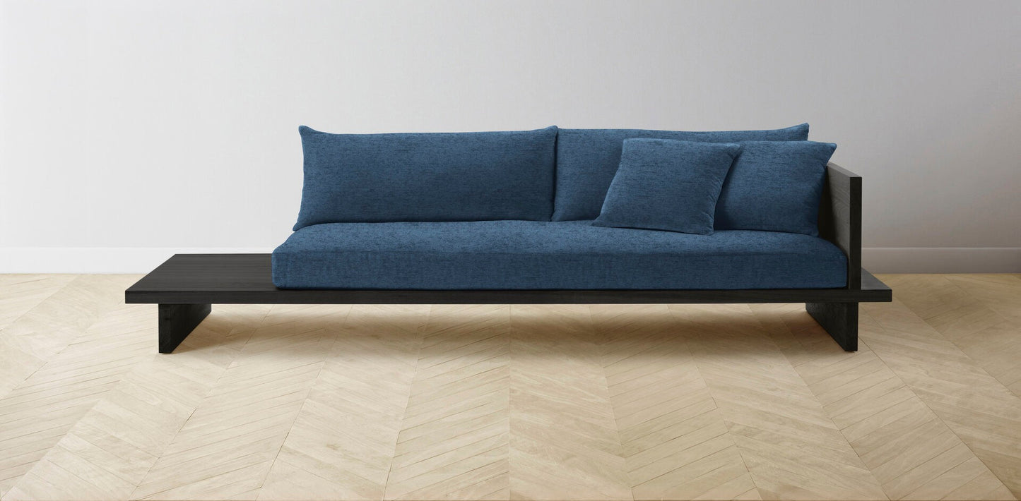 The Muir Arm on Right - Performance Tweed Denim Sofa