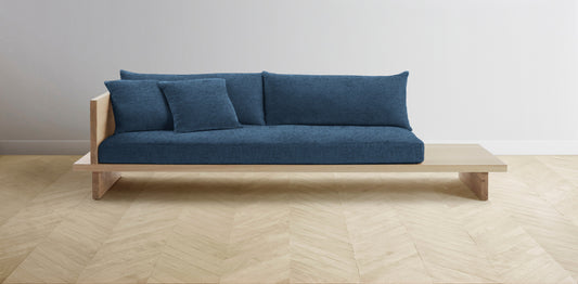 The Muir Arm on Left - Performance Tweed Denim Sofa