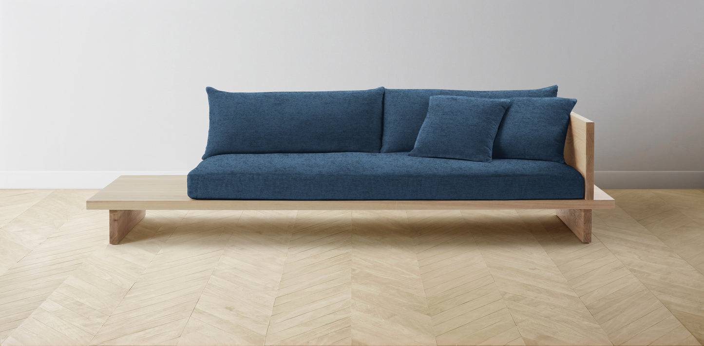 The Muir Arm on Right - Performance Tweed Denim Sofa