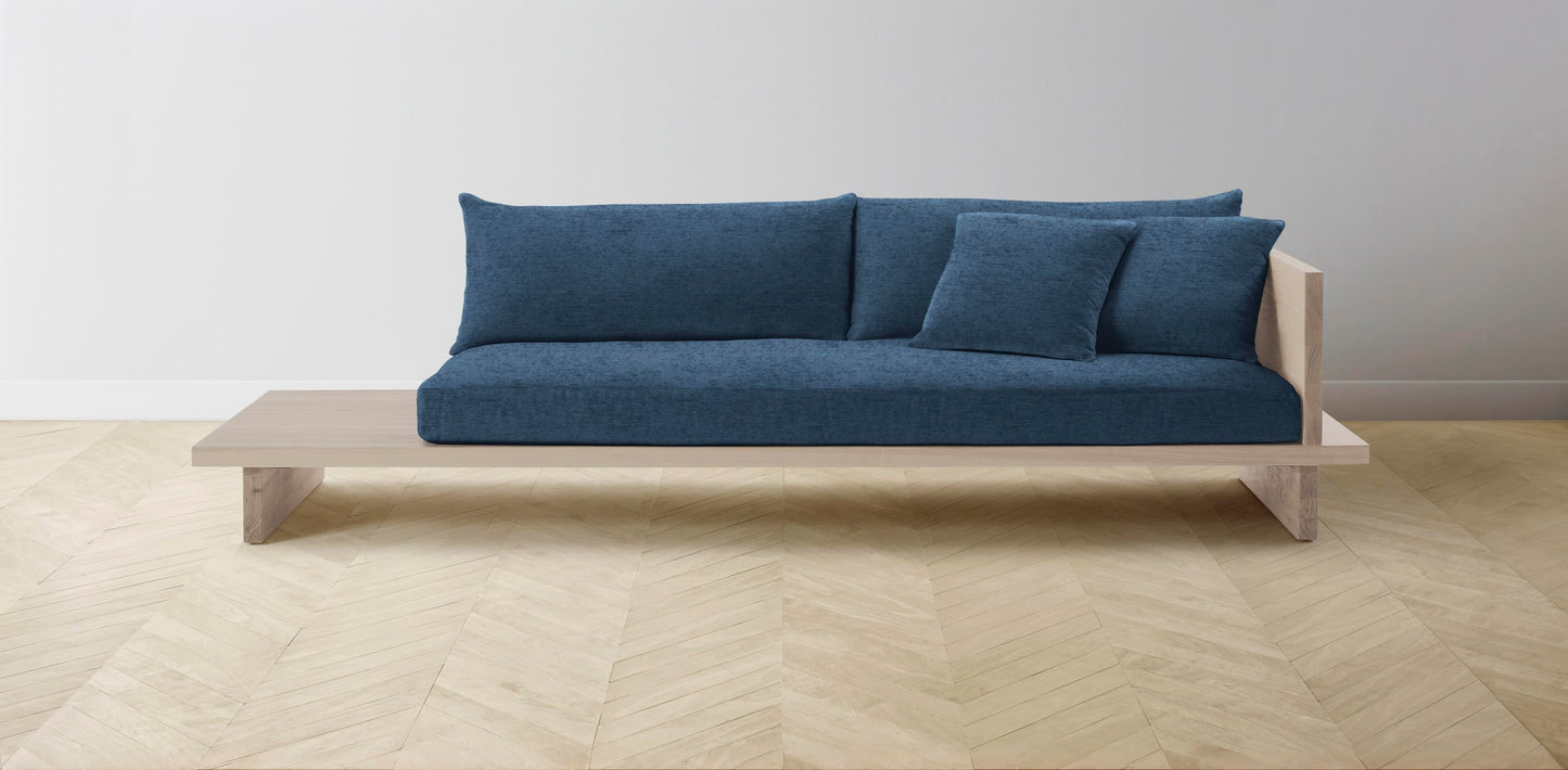 The Muir Arm on Right - Performance Tweed Denim Sofa