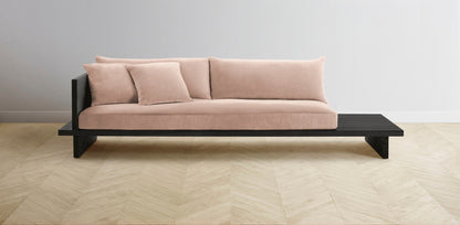 The Muir Arm on Left - Performance Velvet Dusty Rose Sofa