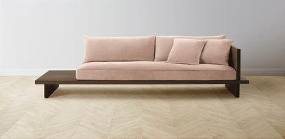 The Muir Arm on Right - Performance Velvet Dusty Rose Sofa