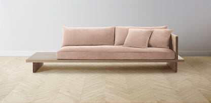 The Muir Arm on Right - Performance Velvet Dusty Rose Sofa