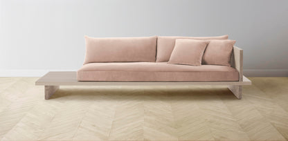 The Muir Arm on Right - Performance Velvet Dusty Rose Sofa