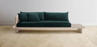 The Muir Arm on Left - Performance Velvet Emerald Sofa