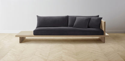 The Muir Arm on Right - Performance Velvet Flannel Sofa