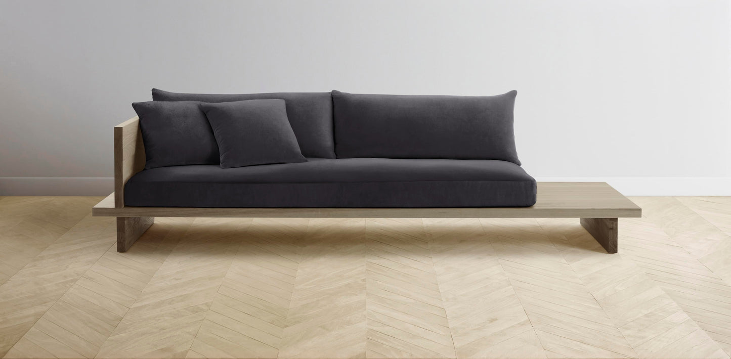 The Muir Arm on Left - Performance Velvet Flannel Sofa