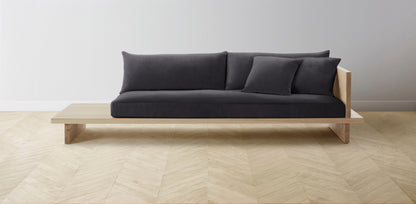 The Muir Arm on Right - Performance Velvet Flannel Sofa