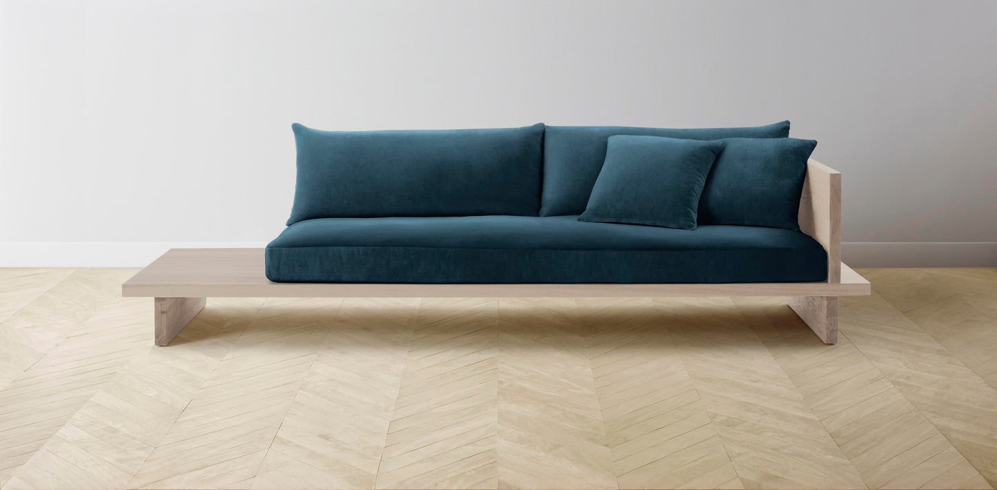 The Muir Arm on Right - Performance Velvet Lagoon Sofa