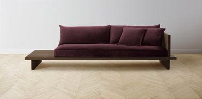 The Muir Arm on Right - Performance Velvet Merlot Sofa