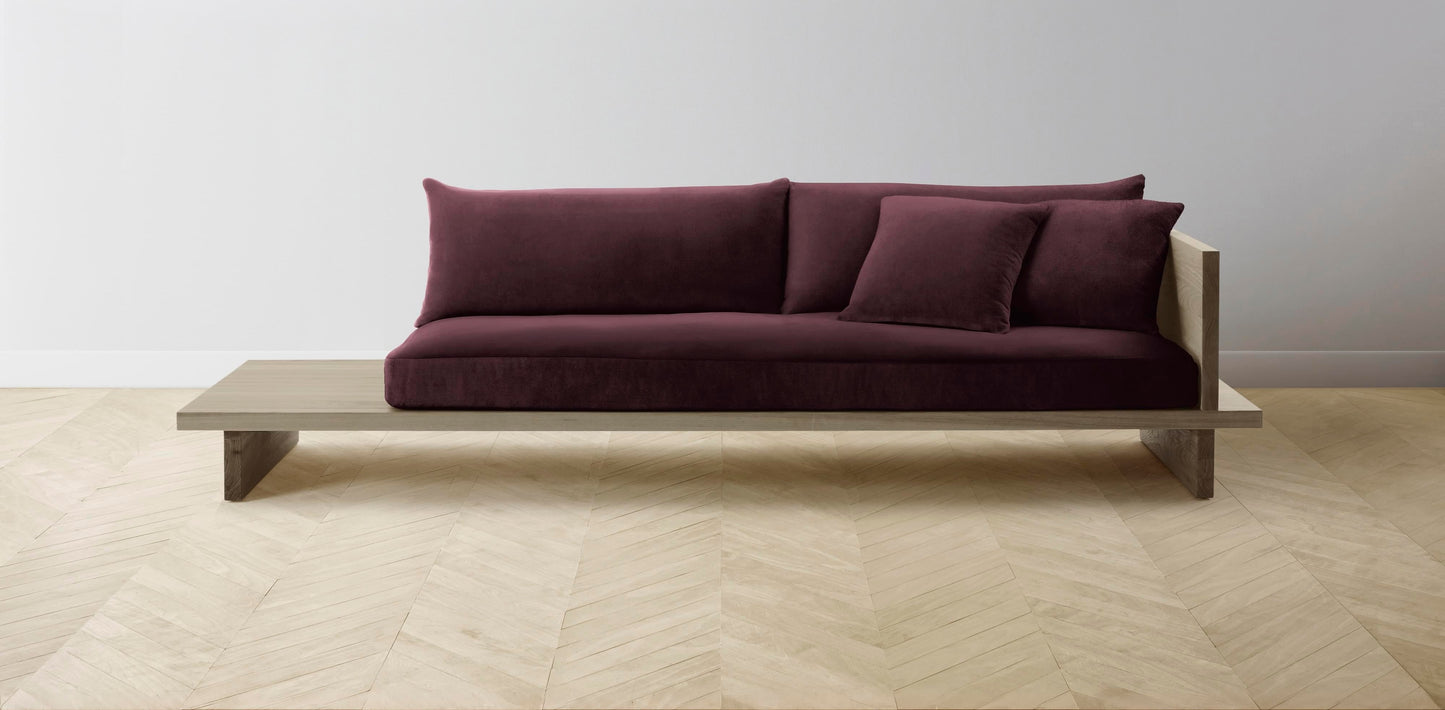 The Muir Arm on Right - Performance Velvet Merlot Sofa