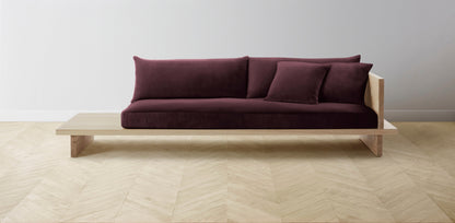 The Muir Arm on Right - Performance Velvet Merlot Sofa