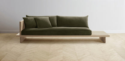 The Muir Arm on Left - Performance Velvet Olive Sofa