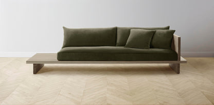 The Muir Arm on Right - Performance Velvet Olive Sofa