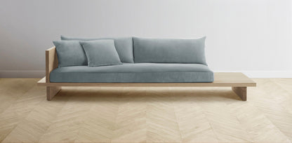 The Muir Arm on Left - Performance Velvet Seafoam Sofa