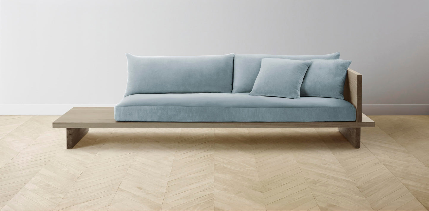 The Muir Arm on Right - Performance Velvet Sky Sofa