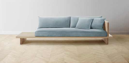 The Muir Arm on Right - Performance Velvet Sky Sofa