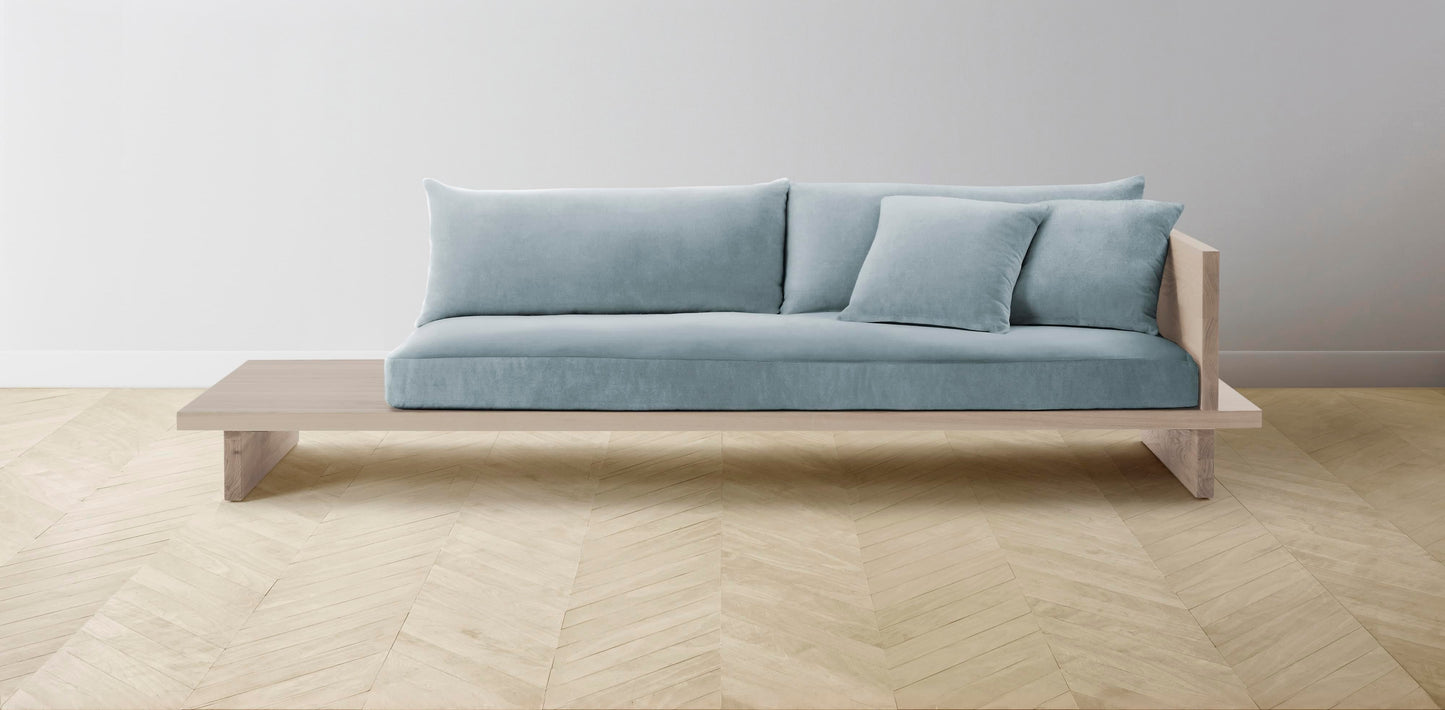 The Muir Arm on Right - Performance Velvet Sky Sofa