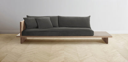 The Muir Arm on Left - Performance Velvet Slate Sofa