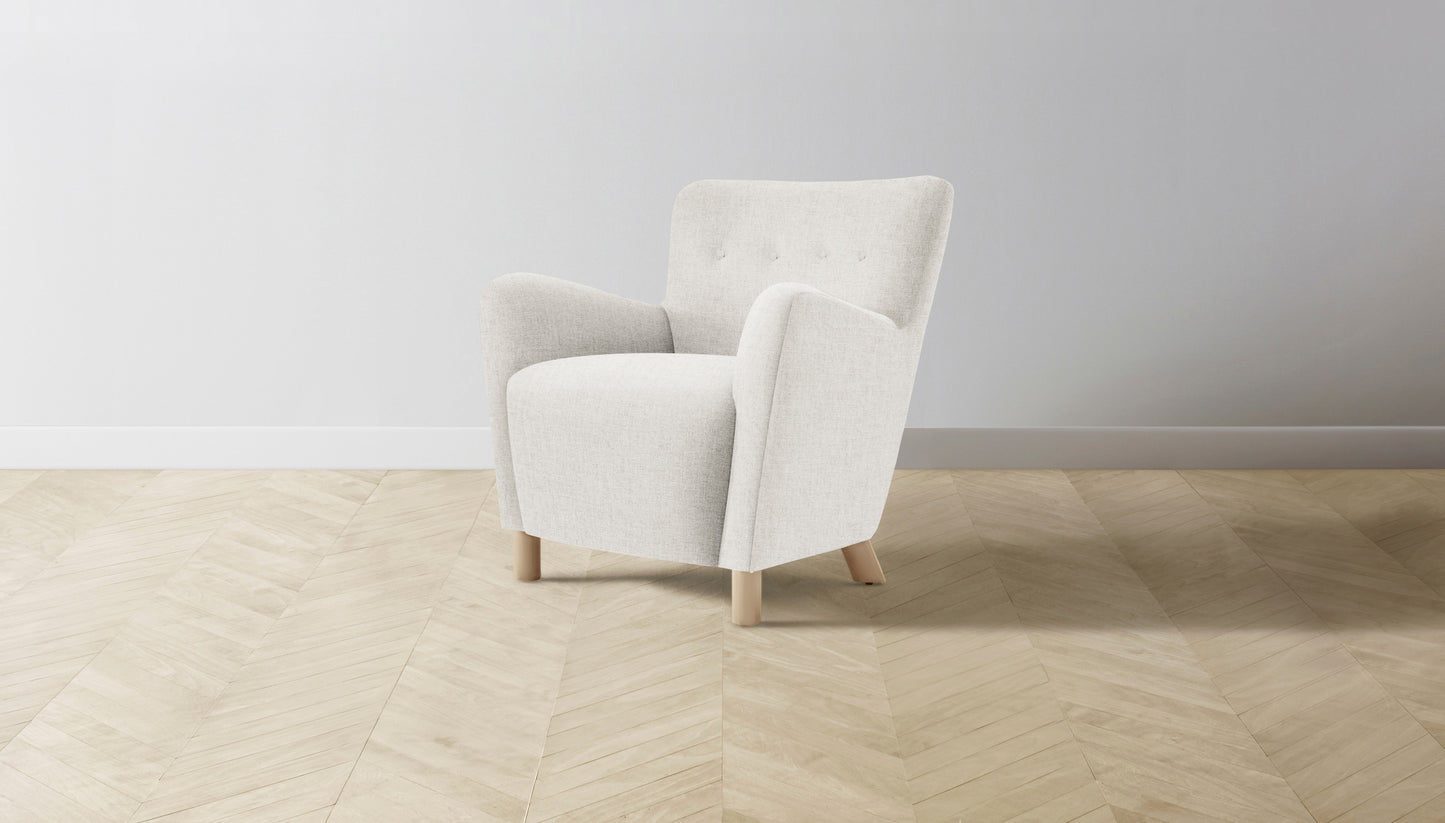 The Perry  - Belgian Linen Egret Chair