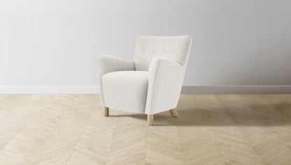 The Perry  - Belgian Linen Egret Chair