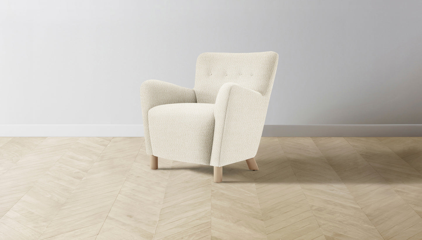 The Perry  - Italian Bouclé White Chair