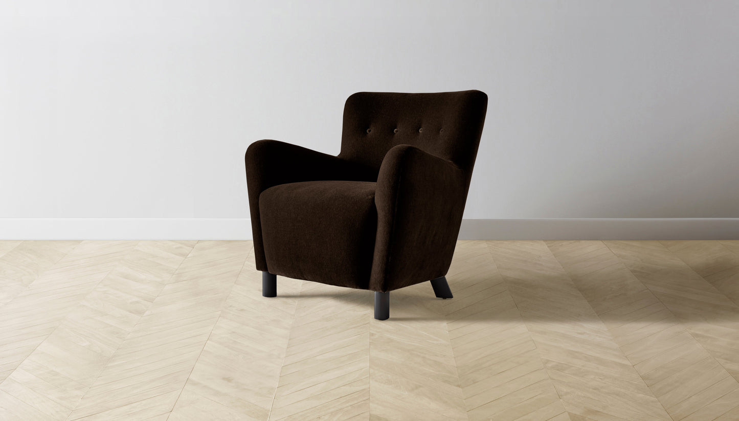 The Perry  - Mohair Chocolate Chair