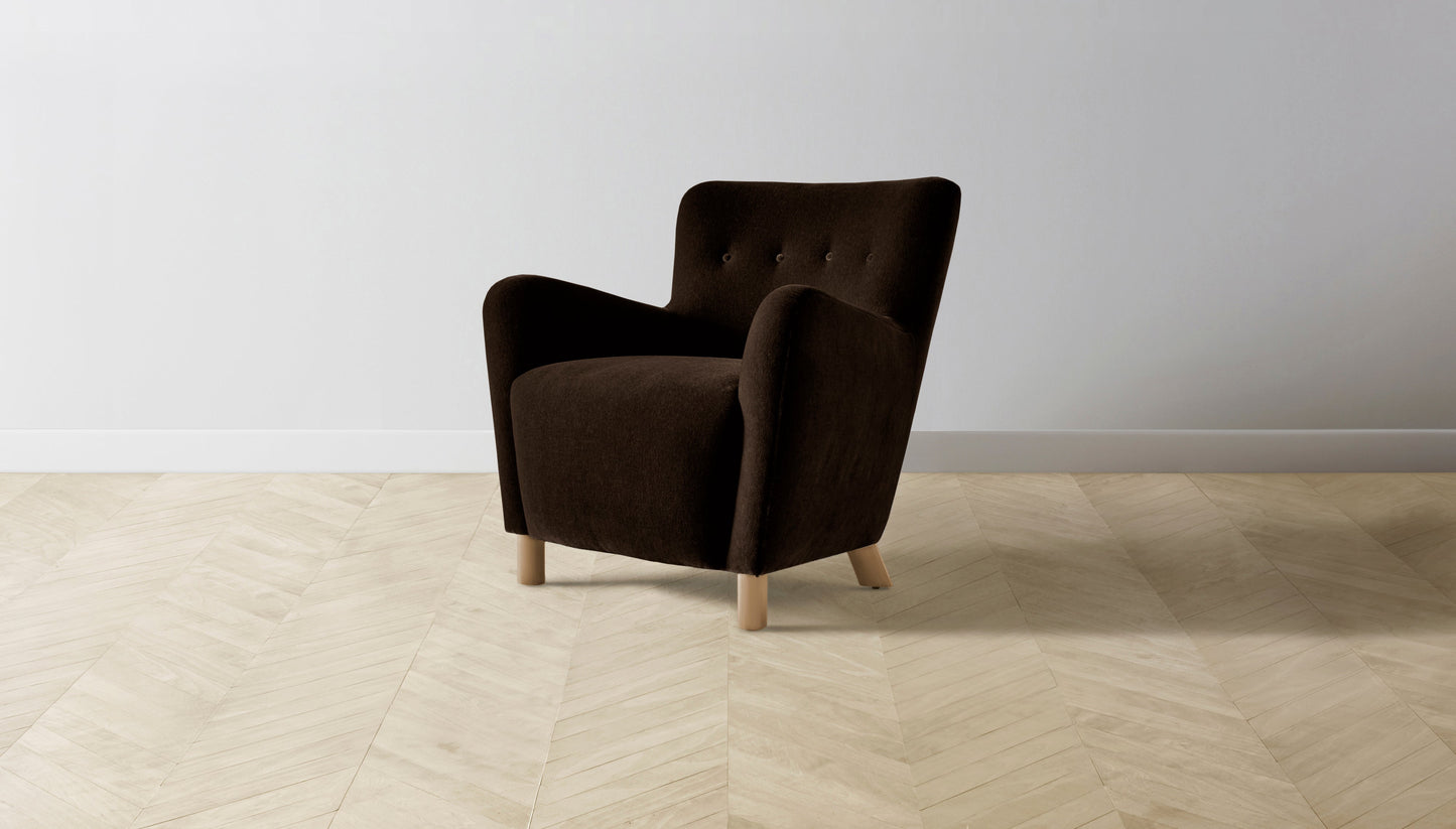 The Perry  - Mohair Chocolate Chair