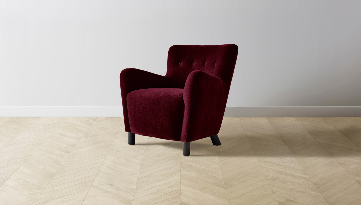 The Perry  - Mohair Crimson Chair