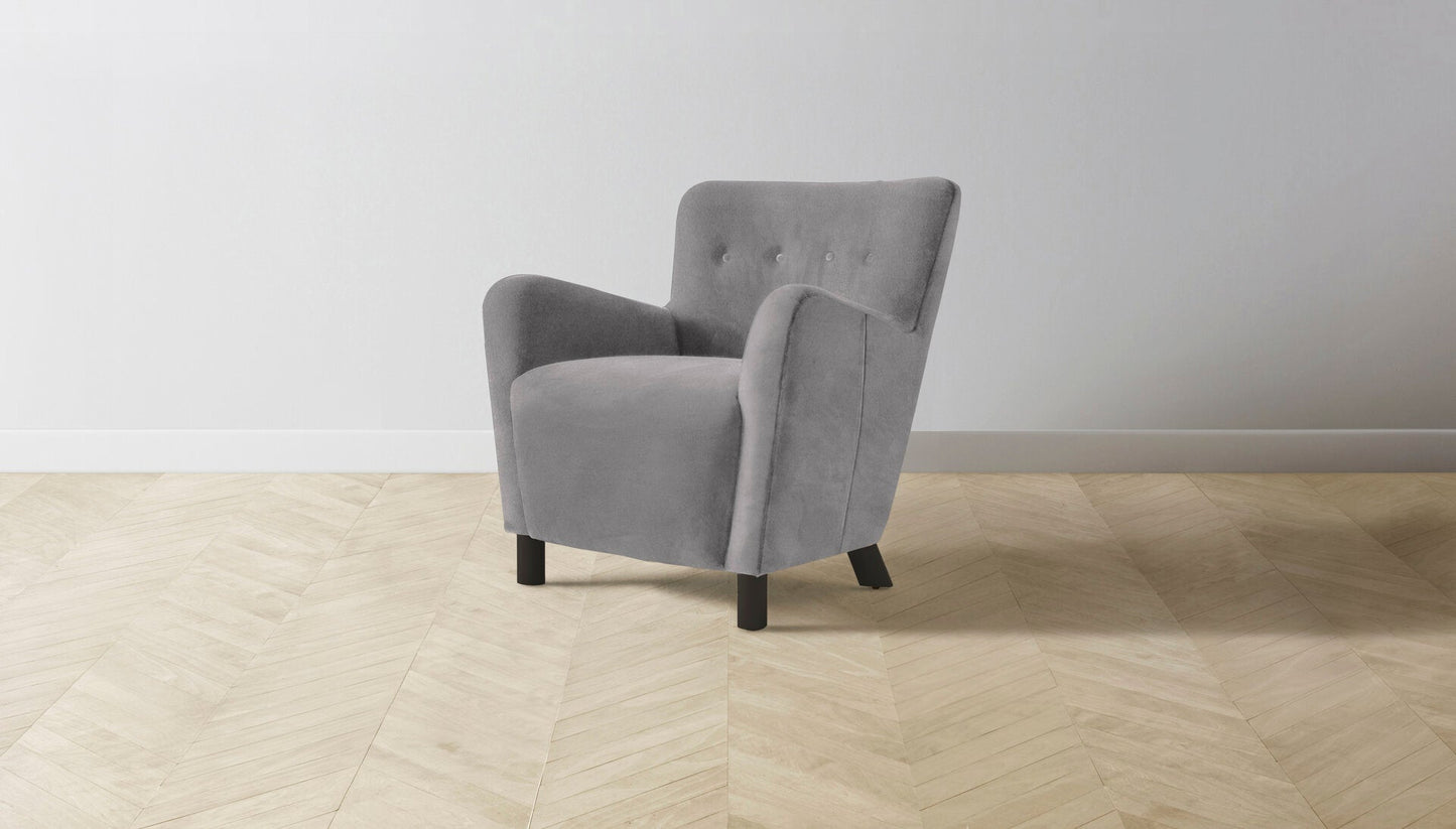 The Perry  - Nubuck Leather Asphalt Chair - One size