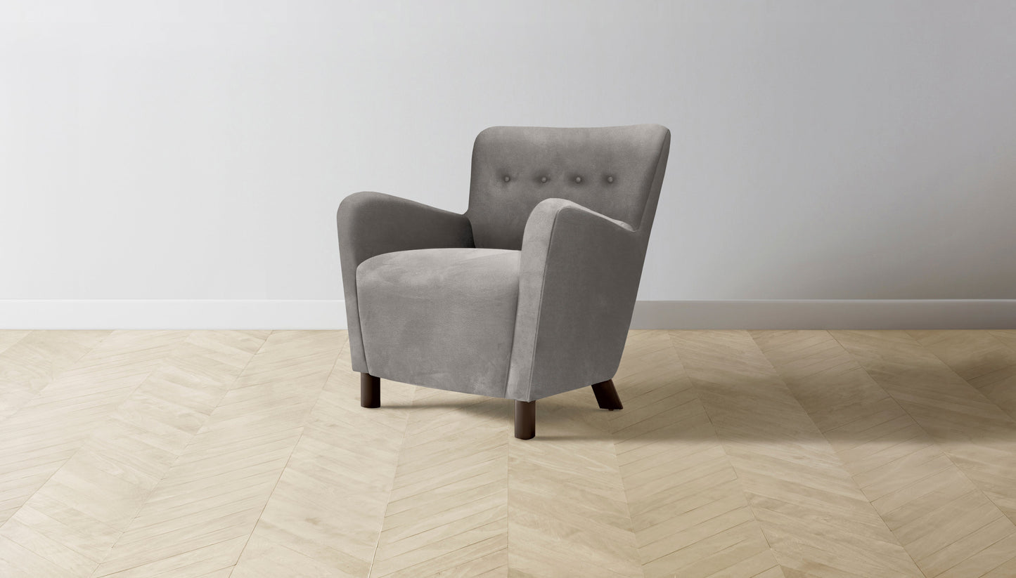 The Perry  - Nubuck Leather Asphalt Chair