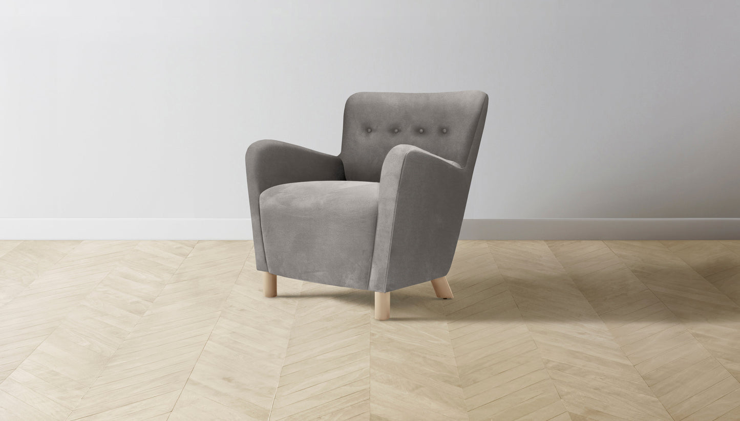 The Perry  - Nubuck Leather Asphalt Chair