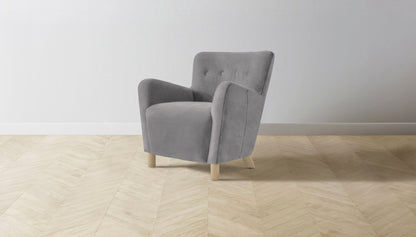 The Perry  - Nubuck Leather Asphalt Chair - One size