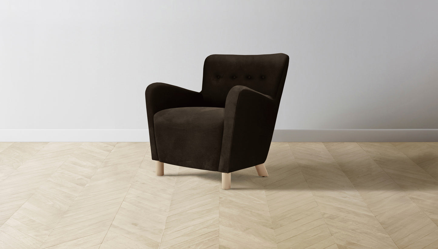 The Perry  - Nubuck Leather Espresso Chair