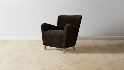 The Perry  - Nubuck Leather Espresso Chair