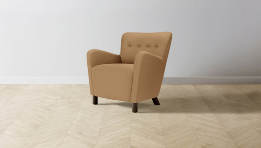 The Perry  - Pebbled Leather Latte Chair