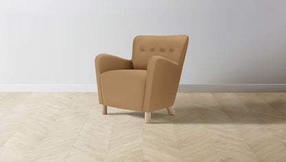 The Perry  - Pebbled Leather Latte Chair