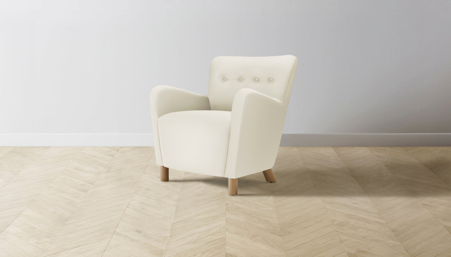 The Perry  - Pebbled Leather Swan Chair