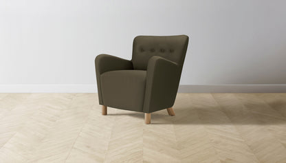 The Perry  - Pebbled Leather Truffle Chair