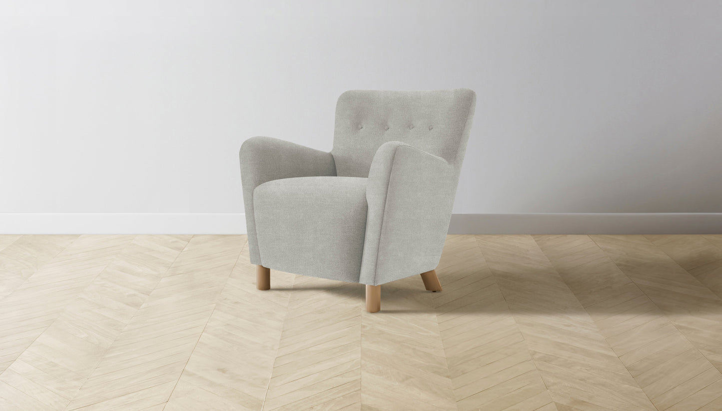 The Perry  - Performance Melange Weave Flint Chair