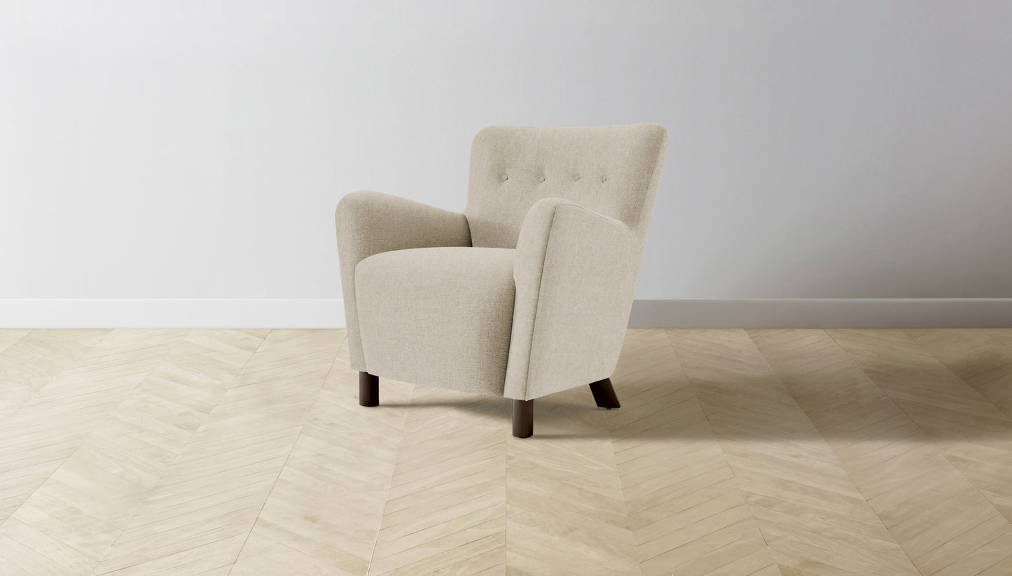 The Perry  - Performance Stonewashed Linen Clamshell Chair