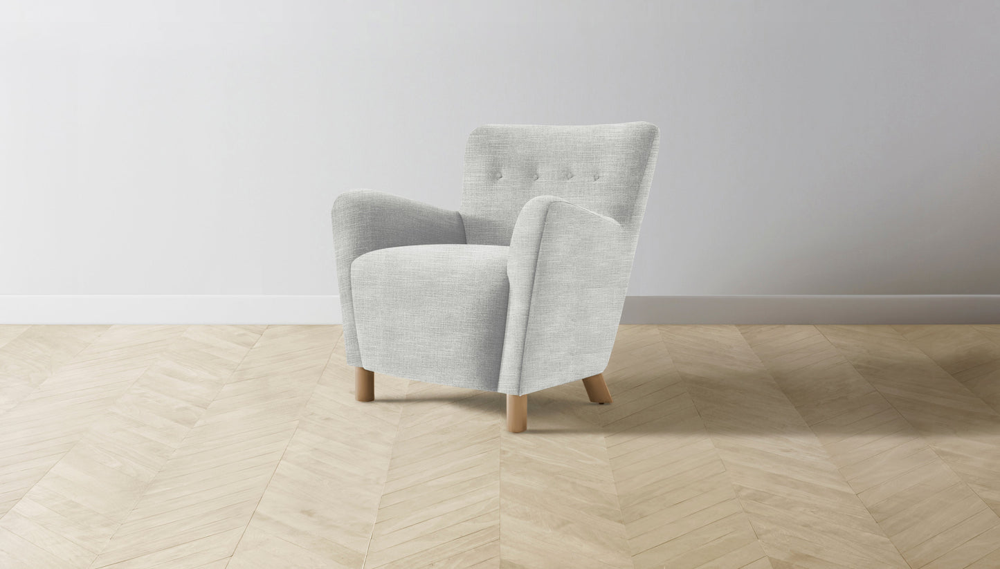 The Perry  - Performance Textured Tweed Dove Chair