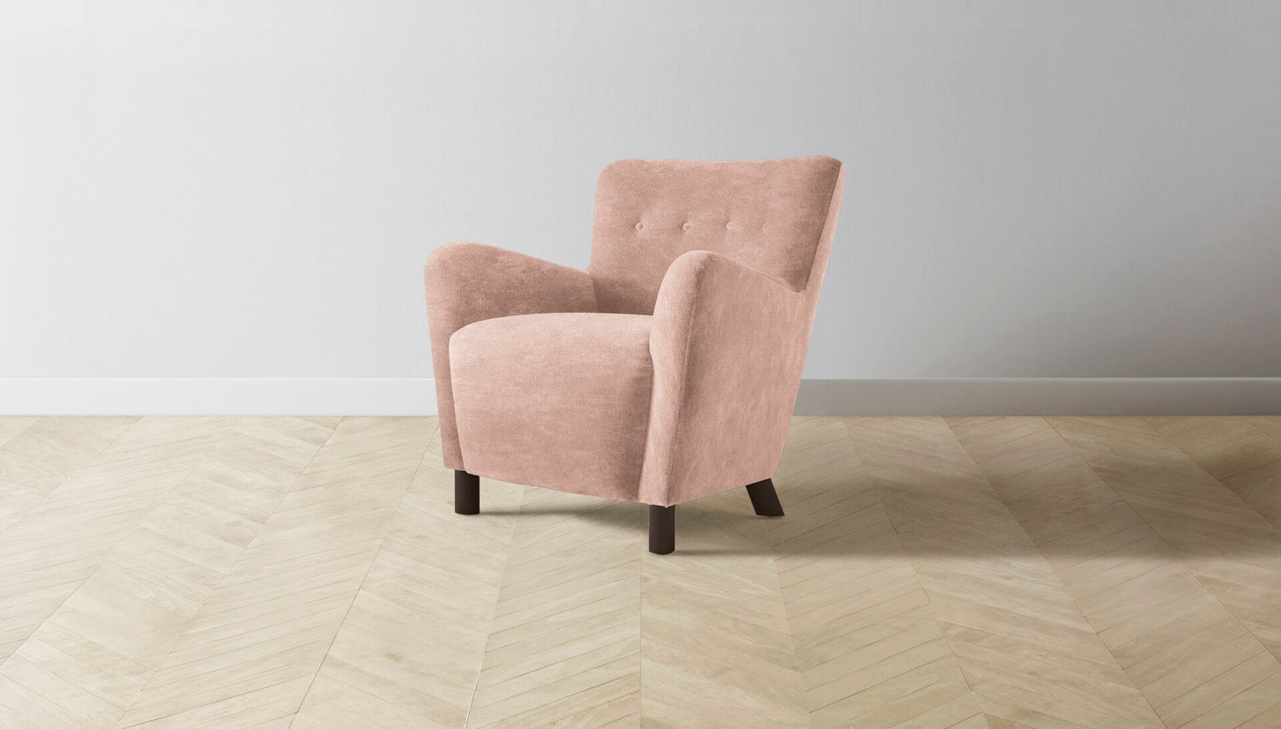 The Perry  - Performance Velvet Dusty Rose Chair