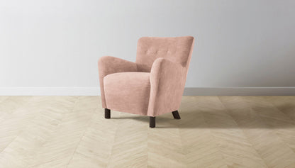 The Perry  - Performance Velvet Dusty Rose Chair